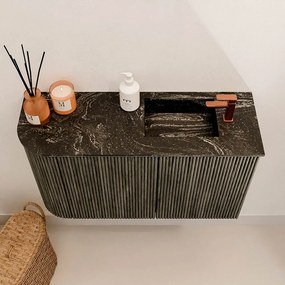 Mondiaz Joya DLux 70cm toiletmeubel ronding links shadow met wastafel faye rechts 1 kraangat lava