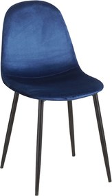 Set 4 Teok Black Fluwelen Stoelen