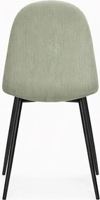 Set 4 Teok Black Stoffen Stoelen