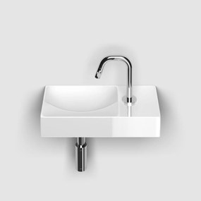 Clou Vale keramische fontein 38cm met kraangat rechts wit glans