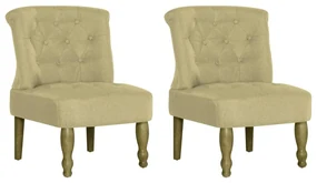 vidaXL Franse stoelen 2 st stof groen