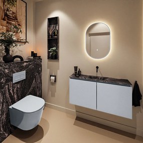 Mondiaz Ture DLux toiletmeubel 100cm clay met wastafel lava midden zonder kraangat