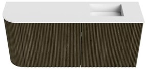 Mondiaz Joya 90cm toiletmeubel ronding links shadow met wastafel faye rechts 1 kraangat talc