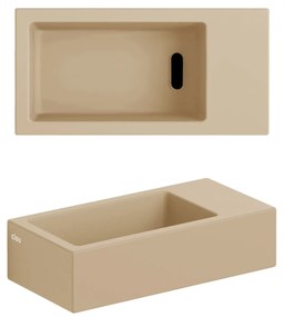 Clou Flush 3 keramische fontein 36cm zonder kraangat rechts mosterd mat