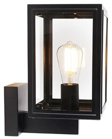 Landelijke wandlamp zwart IP44 - Sutton Up