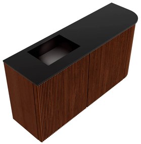 Mondiaz Joya 80cm toiletmeubel ronding rechts ruby met wastafel faye links zonder kraangat urban