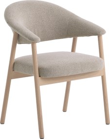 GARDA beige mélange (stof Lake 120) / gebleekt eiken geolied - GESTOFFEERDE STOEL VOOR WOONKAMER/EETKAMER