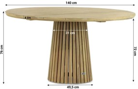 Tuinset Ronde Tuintafel 4 personen 140 cm Aluminium/rope Grijs  Coco Ralph/Fungo