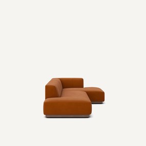 XL rechte hoekbank in linnen fluweel, JACOPO