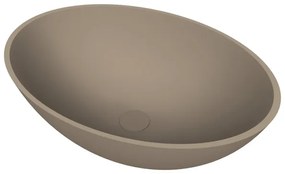 Arcqua Prince waskom - opbouw - ovaal - 49x34cm - mat truffel WAS807105