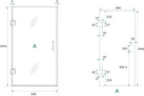 Mueller Less glas voor nisdeur 70x200cm