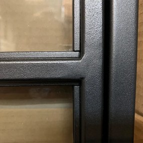 Stalen Deur - Binnendeur Slimline 3-vaks Magneetsluiting Rechtsdraaiend Helder Glas - Zwart - Incl. Kozijn