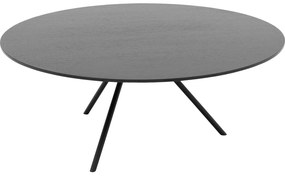 Goossens Salontafel Bo rond, hout eiken zwart, modern design, 80 x 31 x 80 cm