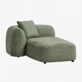 Linker Chaise Longue Voor Modulaire Bank In Chenille Coco Stof Chenille Groen – Salie - Sklum