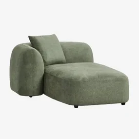 Linker Chaise Longue Voor Modulaire Bank In Chenille Coco Stof Chenille Groen – Salie - Sklum