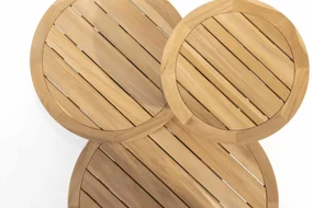4 Seasons Outdoor Volta bijzettafel antraciet met teak blad Ø 45 cm (H 55 cm)  Bijzettafel    houtkleur weerbestendig
