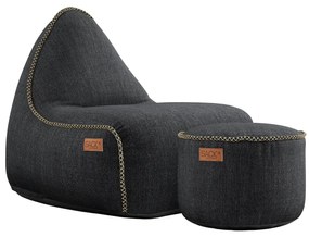 Cobana Lounge Chair & Pouf Outdoor - Zwart