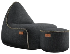 Cobana Lounge Chair & Pouf Outdoor - Zwart