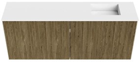 Mondiaz Joya 100cm toiletmeubel dusk met wastafel faye rechts 1 kraangat talc