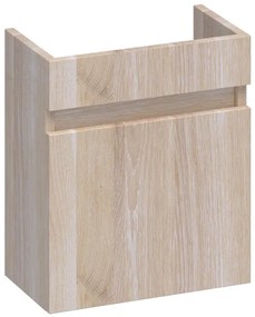 Saniclass Solution Fonteinonderkast - 40x45x22cm - 1 linksdraaiende deur - doorlopende lamellen - geborsteld hout - white oak FO-SLLWO