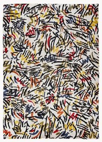 Platgeweven jacquard vloerkleed Graffito