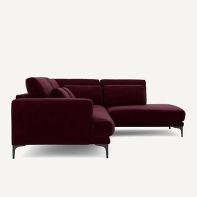 Linkse hoekbank met leuning in fluweel, Marsile