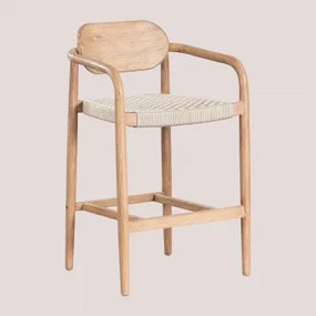 Hoge Kruk 65 Cm In Naele Hout Beige – Crème - Sklum