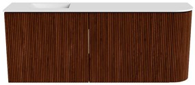 Mondiaz Joya 100cm toiletmeubel ronding rechts ruby met wastafel faye links 1 kraangat talc