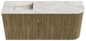 Mondiaz Joya DLux 90cm toiletmeubel ronding rechts dusk met wastafel faye links 1 kraangat ostra