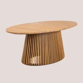 Ovalen Tuin Tafel 200x110 Cm Van Acaciahout Mura Rustiek Acaciabruin - Sklum