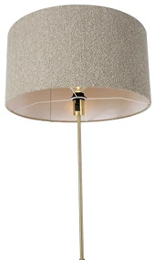 Vloerlamp verstelbaar goud met boucle kap taupe 50 cm - Parte Design E27 rond Binnenverlichting Lamp
