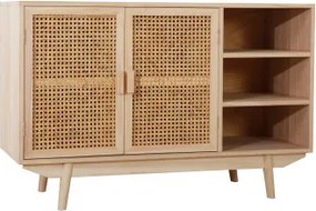 Dressoir 100x40 Cm Van Hout Met 2 Planken Ralik Licht Natuurlijk Hout - Sklum