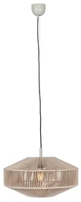 Japandi hanglamp bruin touw 46cm - SveaJapandi E27 rond Binnenverlichting Lamp