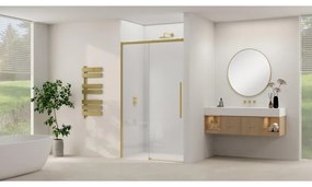 Van Rijn Products ST09 Schuifdeur vast deel - 157.5x200cm - helder glas - soft-close - incl. Messing Geborsteld ST09300160HESB