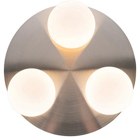 Moderne badkamer plafondlamp staal 3-lichts - Cederic