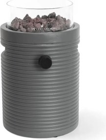 Happy Cocooning Lumi Groove tafelbrander rond 21,5xH37 cm Smokey Anthracite