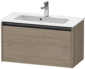 Duravit Ketho 2 wastafelonderbouwkast met 1 lade 81x39x44cm met greep antraciet eiken terra mat K25056035350000