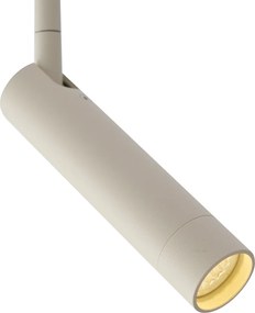 Moderne spot beige met wit voor railsysteem 1-fase - Iconic Ivy