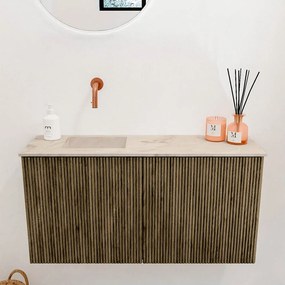Mondiaz Joya DLux 80cm toiletmeubel dusk met wastafel faye links zonder kraangat frappe