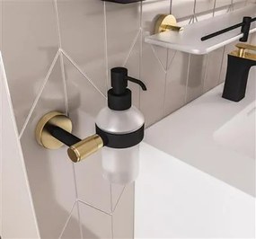 Eastbrook Catania messing zeepdispenser zwart mat en messing geborsteld