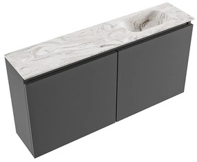 Mondiaz Ture DLux toiletmeubel 100cm dark grey met wastafel glace rechts met kraangat