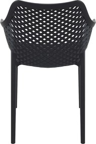 Garden Impressions Air XL design tuinstoel zwart - 4 stuks