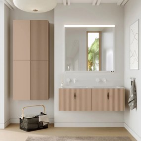 Muebles Raya badmeubel ribbelfront 120cm macchiato met witte wastafel zonder kraangat