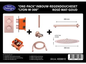 Best Design One Pack inbouw regendoucheset Lyon M 300 rose mat goud 4008810
