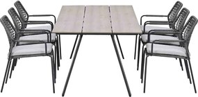 Garden Impressions Natas tuinset grijs 7-delig - Braga tuintafel 220x100 cm