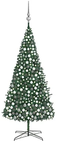 vidaXL Kunstkerstboom met LED's en kerstballen 400 cm groen