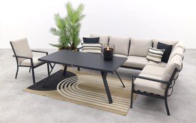 Sergio lounge dining set met stoel - Carbon/Desert - 3-delig rechts