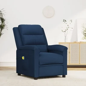 vidaXL Massagestoel verstelbaar fluweel blauw