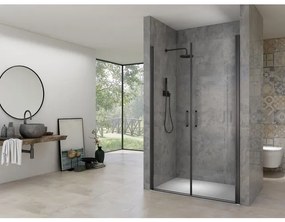 Van Rijn Products ST02 Saloondeur 1170-1210 x 2000 incl glasbehandeling en muurprofiel zwart ST02400120ZW
