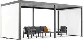 Lagos 3x6 vrijstaande terraspergola met 3m Garden Point antraciet-witte zijrolluiken